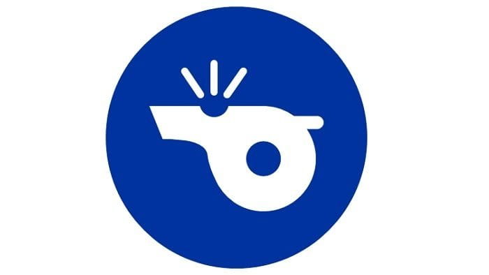 Ícone de apito que representa a plataforma de denúncia de incidentes da Beiersdorf